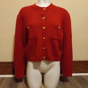 VTG Pure Wool Lion Button Sweater